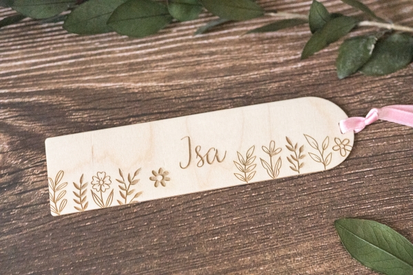 Lesezeichen flower  -personalisiert-